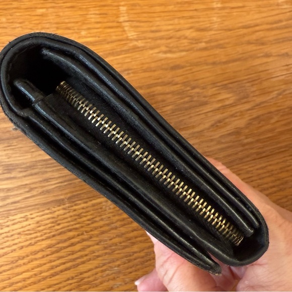 Coach Leather Wallet Black BiFold Snap Wallet Very Nicely Nice - Picture 9 of 11